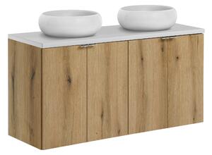 Comad Koupelnová skříňka s deskovými umyvadly set Nova Oak 120 dub coast evoke/bílá