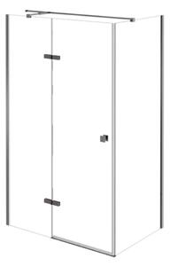 Besco Obdélníkový sprchový kout PIXA GUN METAL R 100x80 (100x90, 120x80, 120x90), výška 195 cm - bez vaničky Rozměry (cm): 100x80, Orientace: Levá