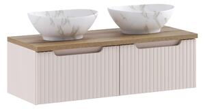 Comad Koupelnová skříňka s deskovými umyvadly set Nova Cashmere 100 kašmír/dub coast evoke