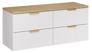 Comad Koupelnová skříňka pod deskové umyvadlo set Aster White 120 bílá/dub cremona