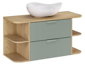 Comad Koupelnová skříňka s deskovými umyvadly set Aster Green 100 bílá/dub cremona