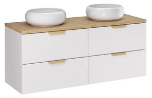 Comad Koupelnová skříňka s deskovými umyvadly set Aster White 120 bílá/dub cremona