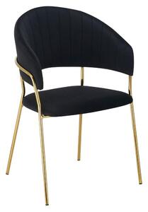 Designové jídelní křeslo Dasmona 1 (černá + zlatá + chromová)