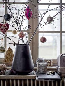 Vánoční baňka Ornament Paper Mache Creme/Black C