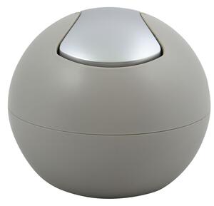 Spirella mini výklopný odpadkový koš BOWL MATT, matný šedohnědý, plast, 1 L