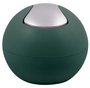 Spirella mini výklopný odpadkový koš BOWL MATT, matný tmavě zelený, plast, 1 L