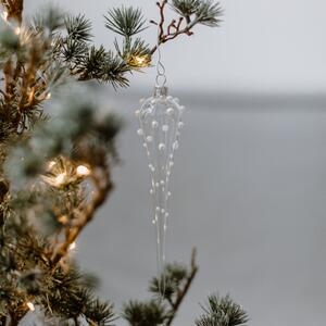 Skleněná vánoční ozdoba Pearls Clear - rampouch
