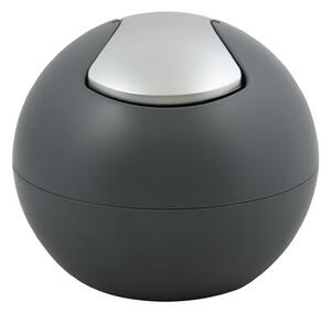Spirella mini výklopný odpadkový koš BOWL MATT, matný tmavě šedý, plast, 1 L