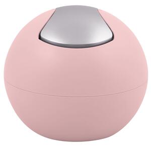 Spirella mini výklopný odpadkový koš BOWL MATT, matný růžový plast, 1 L