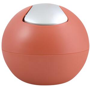 Spirella mini výklopný odpadkový koš BOWL MATT, matný terakota plast, 1 L