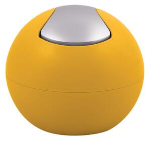 Spirella mini výklopný odpadkový koš BOWL MATT, matný šafránově žlutý plast, 1 L