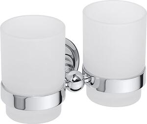 Bemeta Design RETRO chrom: Držák kartáčků, dvojitý, sklo - 144310022