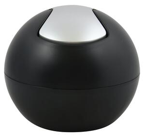 Spirella mini výklopný odpadkový koš BOWL MATT, matný černý plast, 1 L