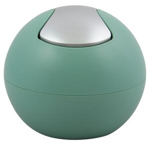 Spirella mini výklopný odpadkový koš BOWL MATT, matný zelený plast, 1 L