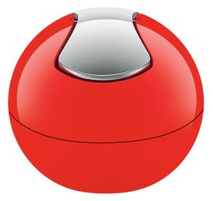 Spirella mini výklopný odpadkový koš BOWL, červený plast, 1 L