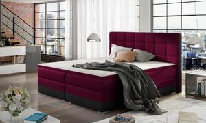 Postel Boxspring Damasia, červená / černá (DMS 08)