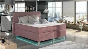 Postel Boxspring Amadeus + LED 200x180, růžová (látka - bao 17)