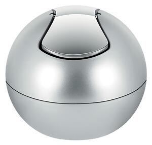 Spirella mini výklopný odpadkový koš BOWL, stříbrný, plast, 1 L
