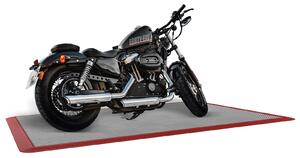 BIKEMOS PROFI - Podlaha pod motorku, set 2m² - různé barvy - Dlažba HLINÍKOVĚ ŠEDÁ + ČERVENÝ nájezd
