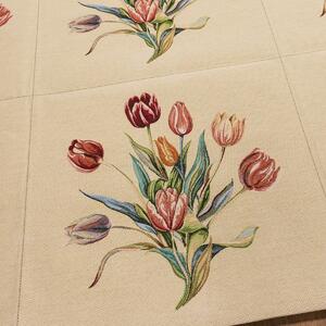 Směsové plátno / panel DASMA tulipány, růžová 48 x 48cm