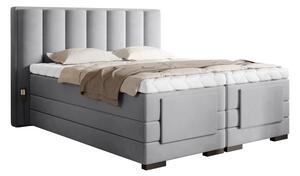 Kontinentální postel VENETA boxspring s elektrickým polohováním 200X180, šedá (Sola 04)