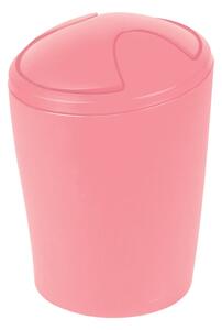 Spirella výklopný odpadkový koš MOVE, růžový plast, 2 L