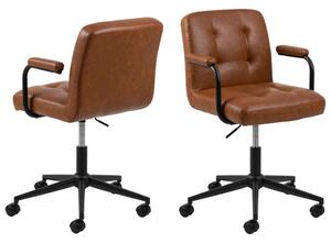 Cosmo kancelárska stolička s područkami kožená hnedá