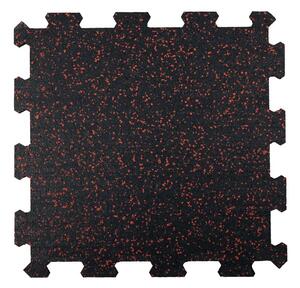 Pryžová fitness podlaha, puzzle, malá, s 10% vsypem EPDM, 8 mm - Červená
