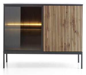 Piaski Komoda Sento s LED osvětlením 104 cm dub wotan/černá