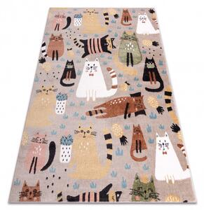 Dětský kusový koberec Fun Kittens Cats beige 160x220 cm