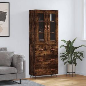 Skříň highboard kouřový dub 69,5 x 34 x 180 cm kompozitní dřevo 3198382