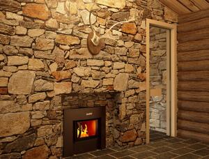Saunová kamna na dřevo Grill’D Dubrava 180 Window EU. Pro roztopení z přilehlé místnosti