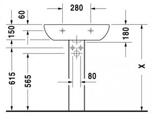 Duravit D-Code - Umyvadlo 650x500 mm, s přepadem, bílá 23106500002