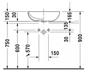 Duravit Forster - Umyvadlová mísa 495x350 mm, s přepadem, bílá 0335500000