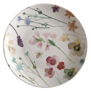 Maxwell Designový dezertní talíř Wildwood, set 6ti kusů, bílá, květiny, 19 cm