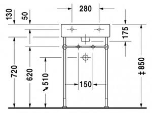 Duravit Vero - Umyvadlo do nábytku 500x470 mm, bílá 0454500000