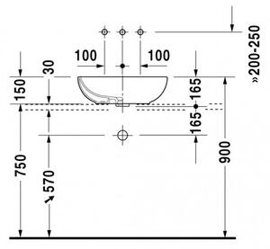 Duravit Forster - Umyvadlová mísa 495x350 mm, s přepadem, bílá 0335500000