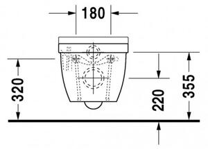 Duravit Starck 3 - Závěsné WC, bílá 2225090000
