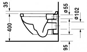 Duravit Starck 3 - Závěsné WC, bílá 2225090000