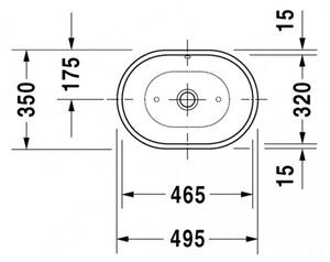 Duravit Forster - Umyvadlová mísa 495x350 mm, s přepadem, bílá 0335500000