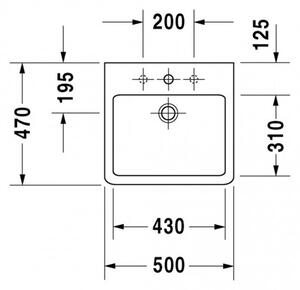 Duravit Vero - Umyvadlo do nábytku 500x470 mm, bílá 0454500000