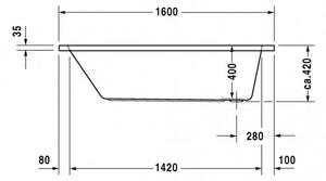 Duravit D-Code - Vana na zabudování 1600x700 mm, bílá 700096000000000