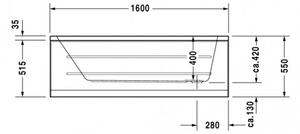 Duravit D-Code - Vana na zabudování 1600x700 mm, bílá 700096000000000