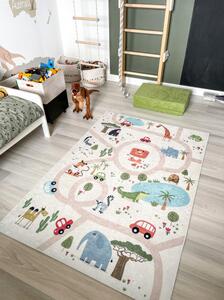 Dětský kusový koberec Bambino 1165 Zoo 80x150 cm