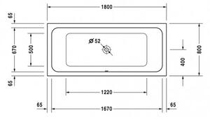 Duravit D-Code - Vana na zabudování 1800x800 mm, bílá 700101000000000