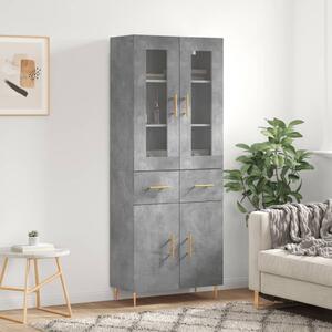 Skříň highboard betonově šedá 69,5x34x180 cm kompozitní dřevo 3198525