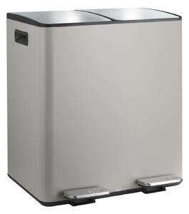 Spirella pedálový odpadkový koš na tříděný odpad ALIYA, matná Taupe, ocel, 2 x 20 L