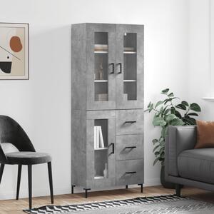 Skříň highboard betonově šedá 69,5x34x180 cm kompozitní dřevo 3198597