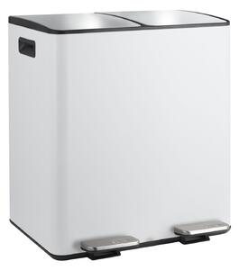 Spirella pedálový odpadkový koš na tříděný odpad ALIYA, matná bílá ocel, 2 x 20 L