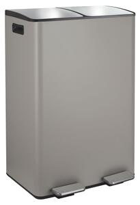 Spirella pedálový odpadkový koš na tříděný odpad ALIYA, matná Taupe, ocel, 2 x 30 L